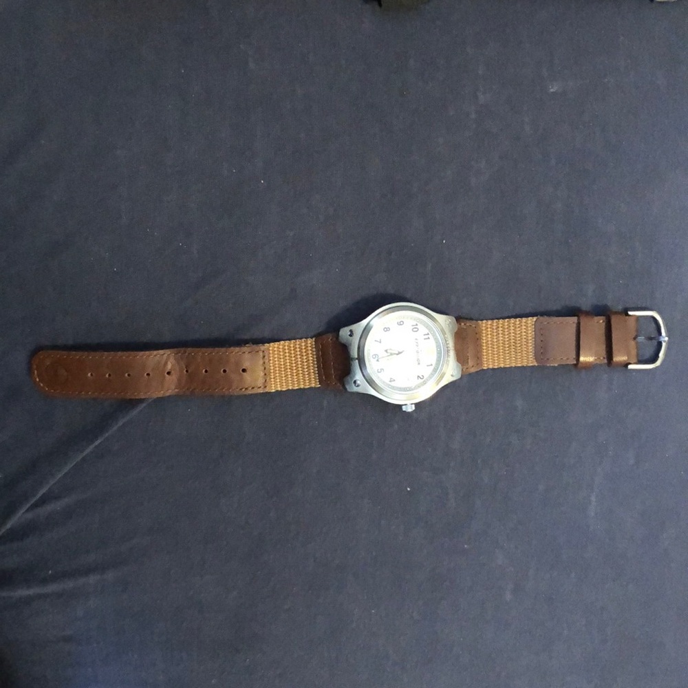 Timex Expedition with cloth and water resistant leather strap